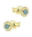 Green Quartz Stone Silver Ear Stud STS-5337
